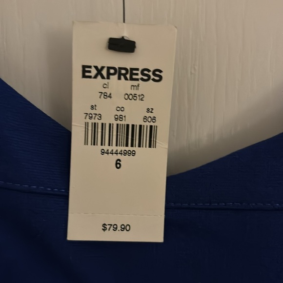NWT Express Royal Blue & Black Color Block Cap Sleeve Cut Out Mini Dress- size 6 - Picture 4 of 8